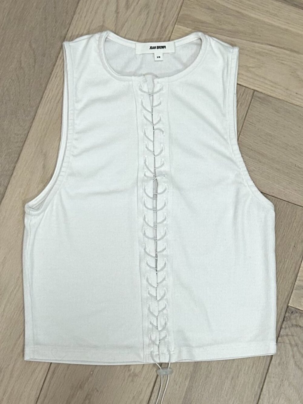 NWOT Joah Brown Lace Up Crop Tank